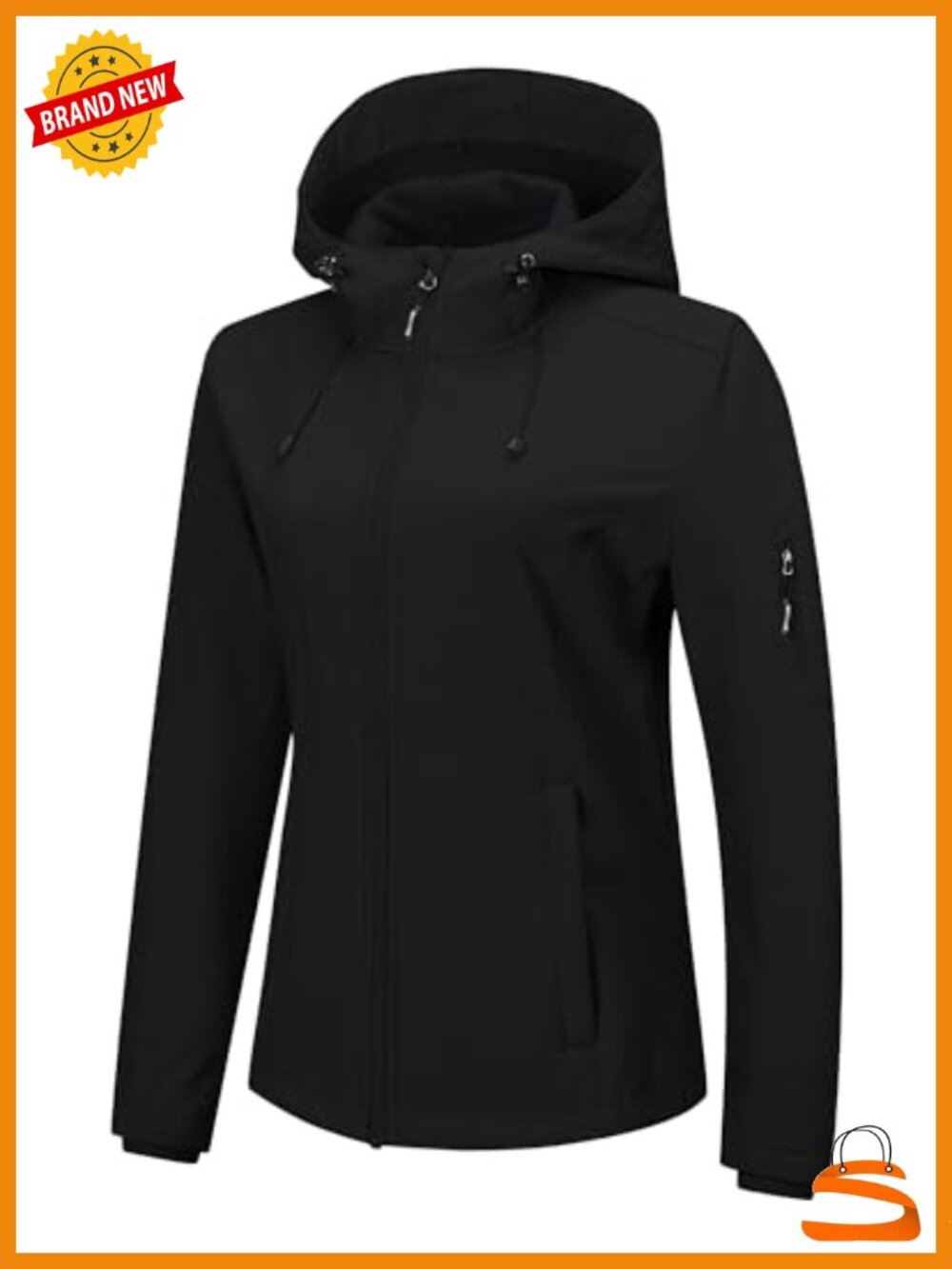 Women's Softshell Jacket Fleece Lined Waterproof Windproof Hooded Rain Coat